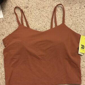 all in motion Rust-Brown Double-Strap Cropped Tank